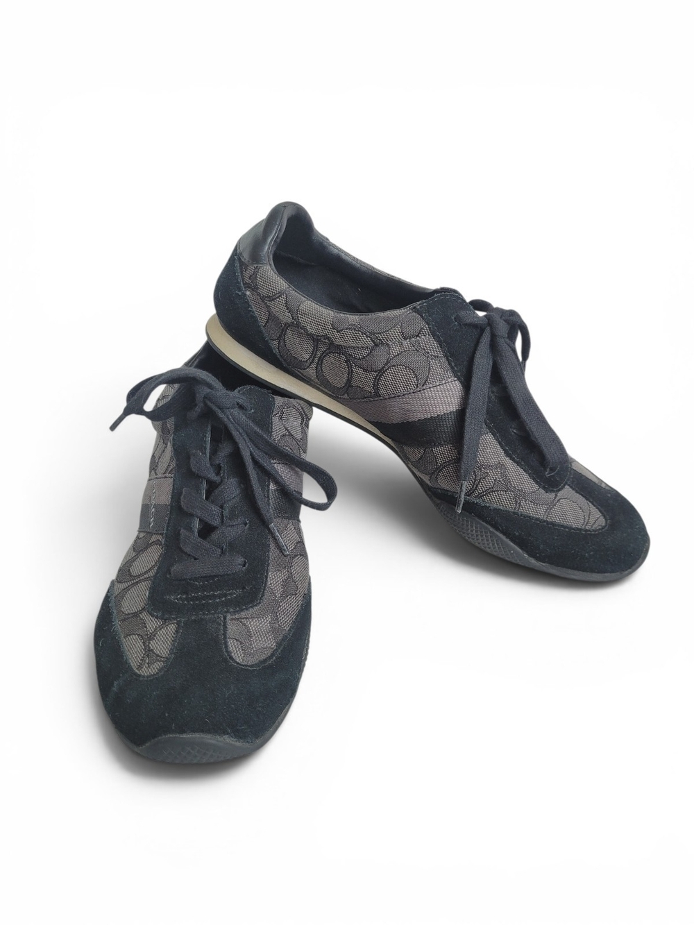 Coach Kelson Signature Logo Low-Top Sneakers Black Grey 9